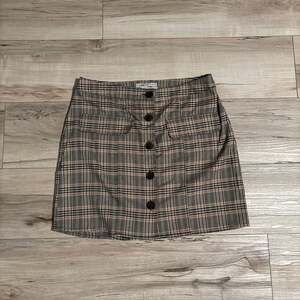 Y2K Urban Outfitters Plaid Button-Front Mini Skirt with Pockets